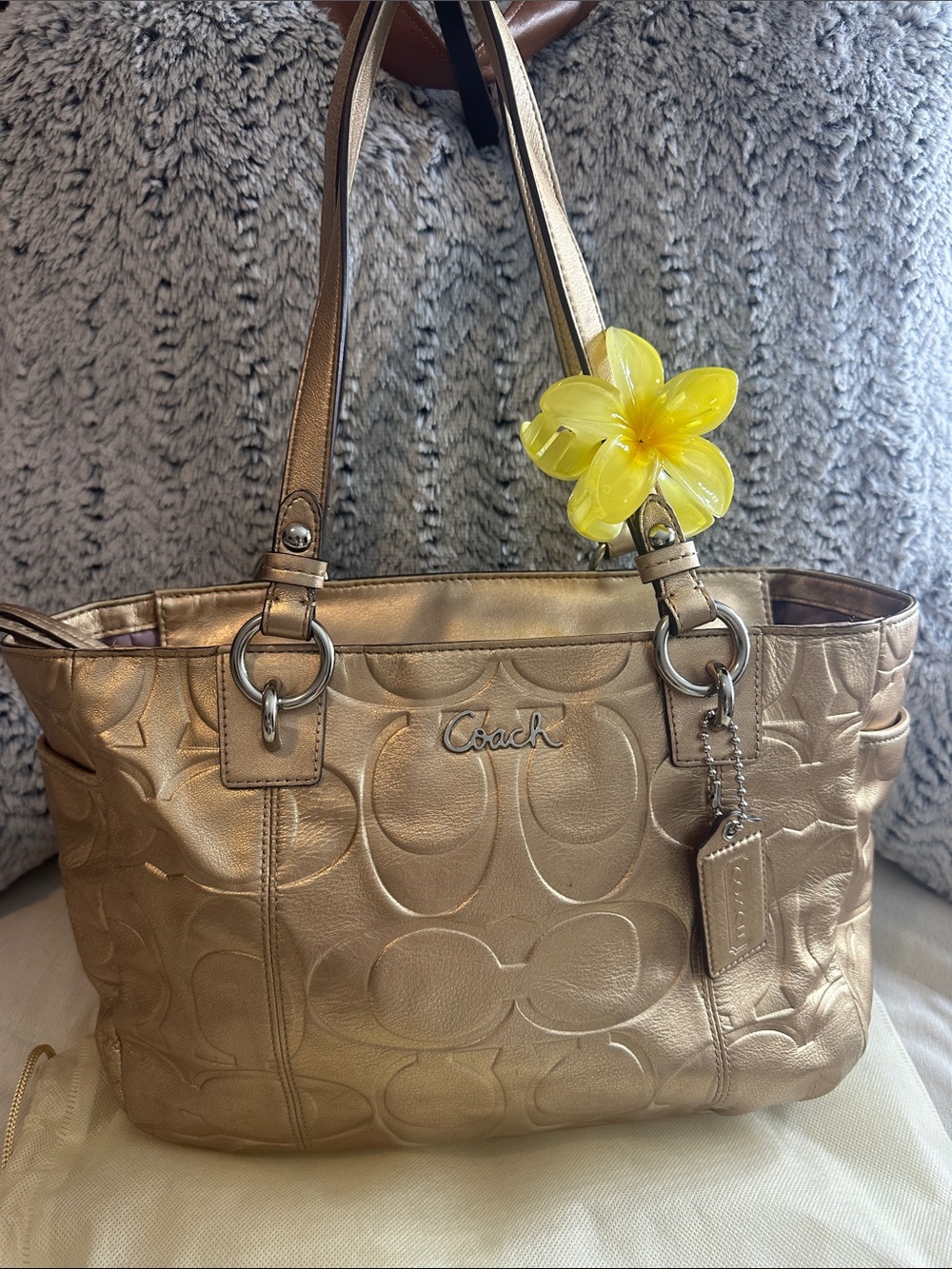 Coach Metallic Gold Signature Shoulder Bag